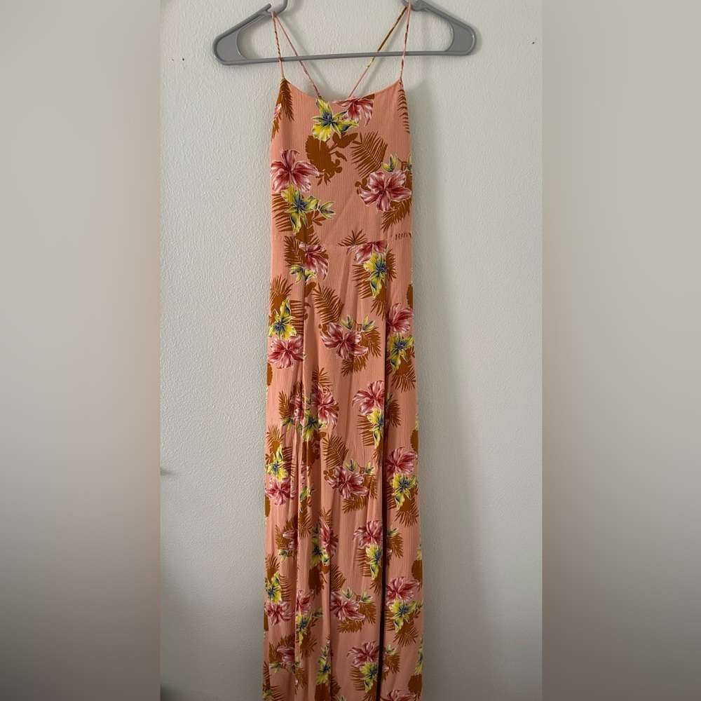 Forever 21 Floral Tropical Print Spaghetti Strap Maxi Dress